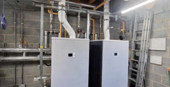 Commercial HVAC system installation room