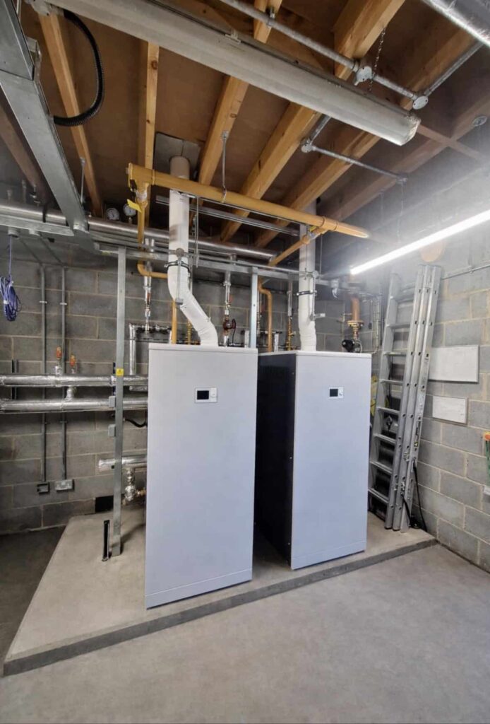 file (1) Commercial HVAC system installation room